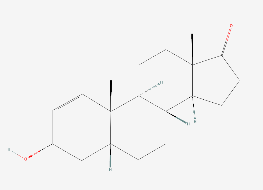 Two-dimensional chemical structure of 5β-Androst-1-en-3α-ol-17-one, CAS 33805-57-1