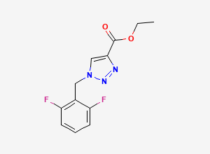 Two-dimensional chemical structure of Rufinamide Ethyl Ester, CAS 869501-51-9