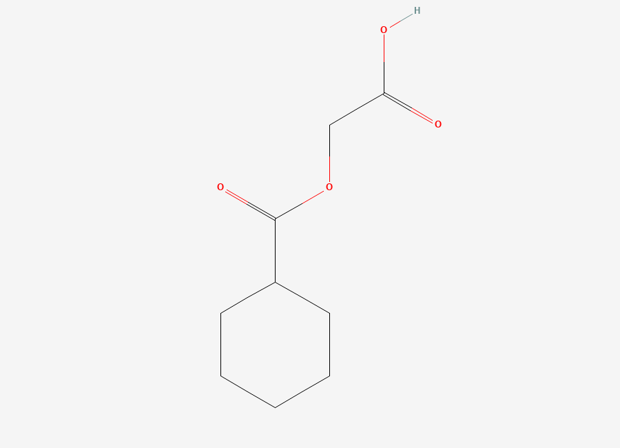 Two-dimensional chemical structure of 2-((Cyclohexanecarbonyl)oxy)acetic Acid, CAS 667465-00-1