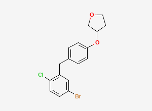 Two-dimensional chemical structure of 3-(4-(5-Bromo-2-chlorobenzyl)phenoxy)tetrahydrofuran