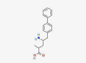 Two-dimensional chemical structure of (2R,4S)-4-amino-2-methyl-5-(4-phenylphenyl)pentanoic acid, CAS 1039307-95-3
