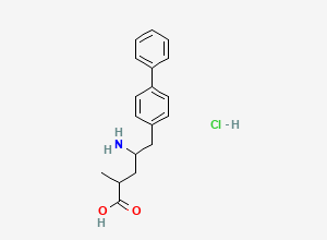 Two-dimensional chemical structure of (2R,4S)-5-([1,1'-Biphenyl]-4-yl)-4-amino-2-methylpentanoic Acid Hydrochloride, CAS 1038924-71-8