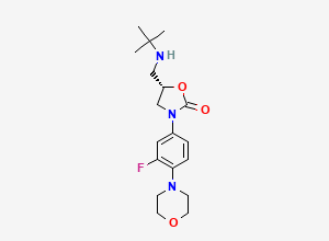 Two-dimensional chemical structure of N-t-Butyl N-Deactyl Linezolid