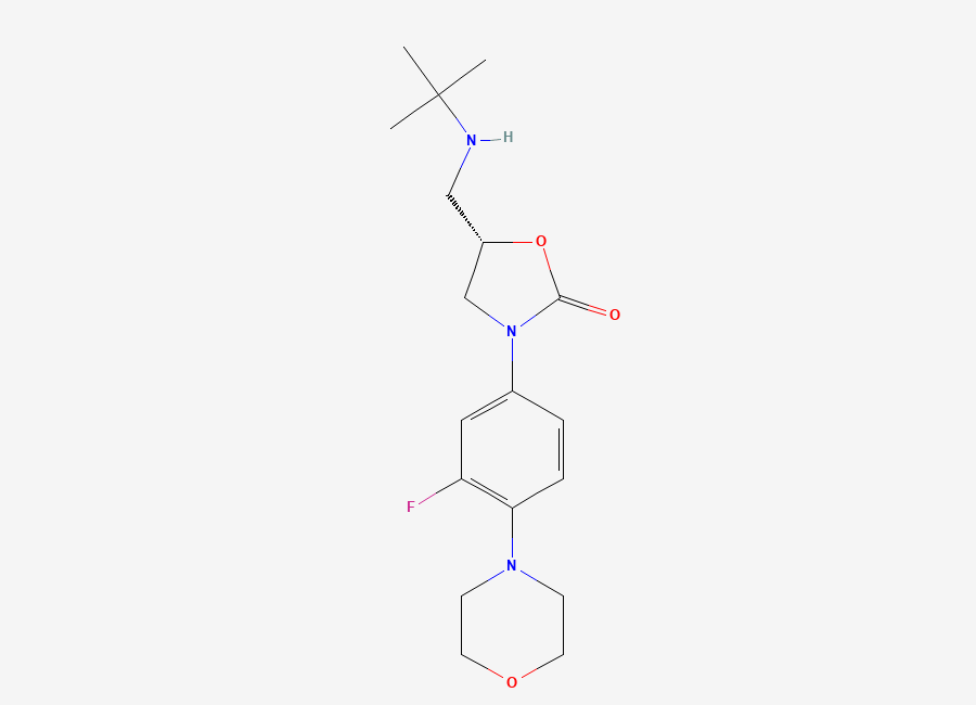 Two-dimensional chemical structure of N-t-Butyl N-Deactyl Linezolid