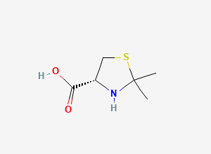 Two-dimensional chemical structure of (4R)-2,2-Dimethyl-4-thiazolidinecarboxylic Acid