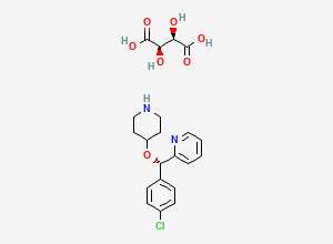 Two-dimensional chemical structure of Bepotastine Desbutyrate Impurity (Tartrate) / Bepotastine Impurity A Tartrate, CAS 210095-58-2