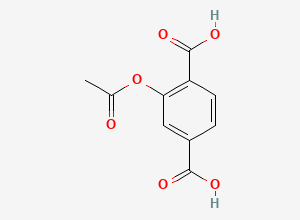 Two-dimensional chemical structure of Triflusal EP Impurity A / 2-Acetoxyterephthalic acid, CAS 2755908-78-0