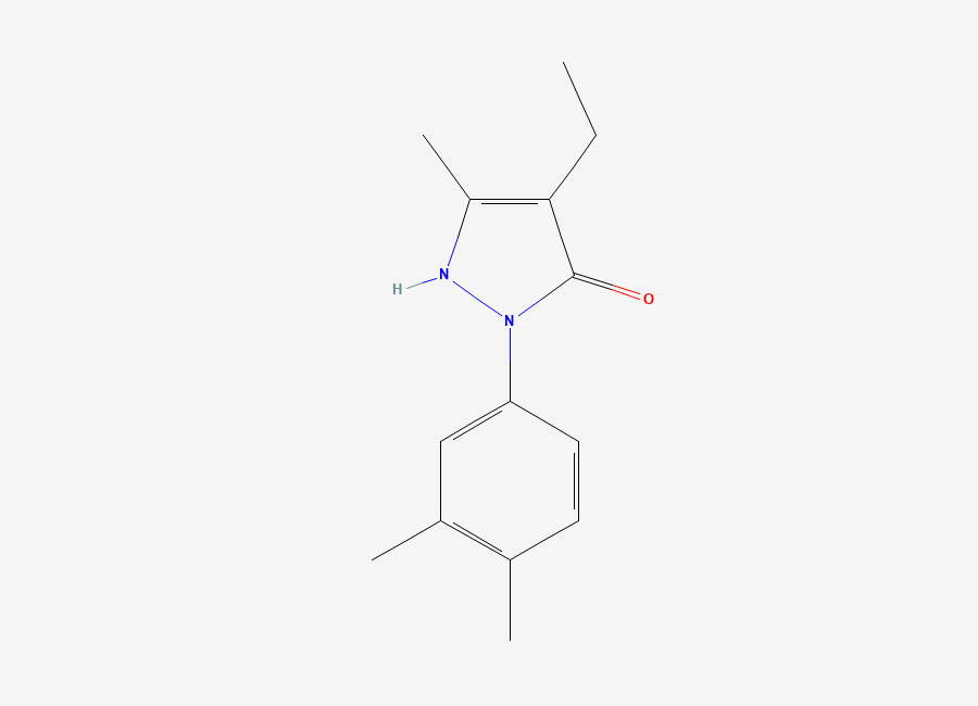 Two-dimensional chemical structure of 1-(3,4-Dimethylphenyl)-4-ethyl-3-methylpyrazol-5-ol