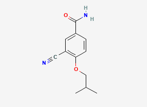 Two-dimensional chemical structure of 3-Cyano-4-isobutoxybenzamide, CAS 161718-85-0