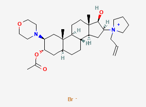 Two-dimensional chemical structure of Rocuronium Bromide EP Impurity D/ Rocuronium BP Impurity D/ Rocuronium Related Compound D/ 3-Acetyl-17-desacetyl Rocuronium Bromide, CAS 1190105-63-5