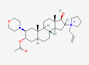 Two-dimensional chemical structure of 3-Acetyl-17-deacetyl rocuronium