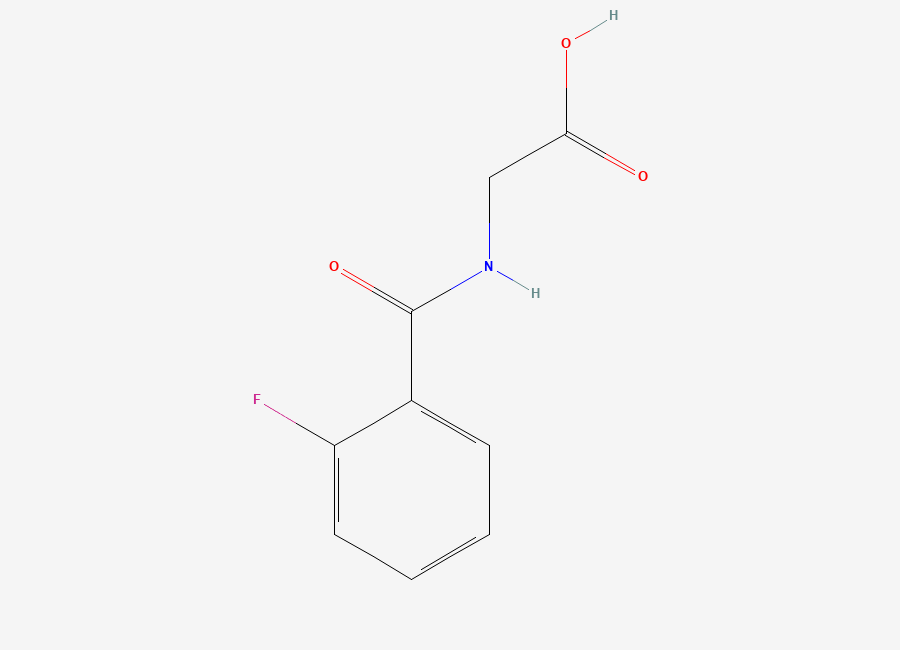 Two-dimensional chemical structure of (2-Fluoro-benzoylamino)-acetic acid