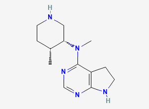 Two-dimensional chemical structure of N-Methyl-N-((3R,4R)-4-methylpiperidin-3-yl)-6,7-dihydro-5H-pyrrolo[2,3-d]pyrimidin-4-amine, CAS 1812890-23-5