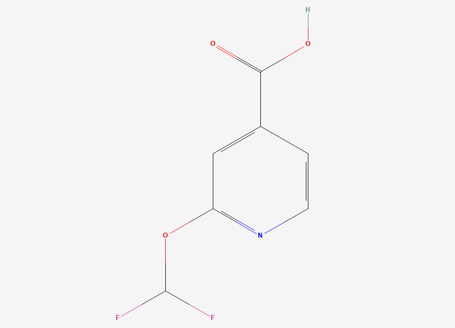 Two-dimensional chemical structure of 2-(Difluoromethoxy)isonicotinic acid