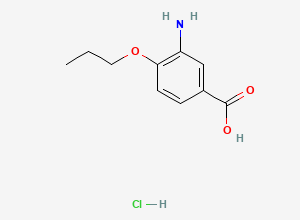 Two-dimensional chemical structure of 3-Amino-4-propoxybenzoic Acid Hydrochloride, CAS 59691-14-4