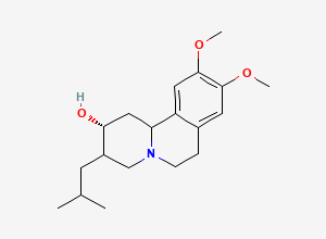 Two-dimensional chemical structure of (2R)-9,10-dimethoxy-3-(2-methylpropyl)-2,3,4,6,7,11b-hexahydro-1H-benzo[a]quinolizin-2-ol