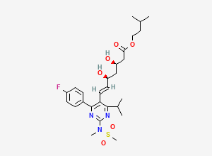Two-dimensional chemical structure of Rosuvastatin Isoamy Ester, CAS 1197348-98-3