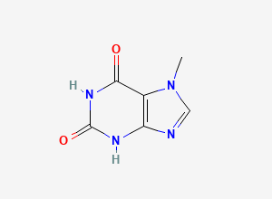 Two-dimensional chemical structure of 7-Methylxanthin, CAS 552-62-5