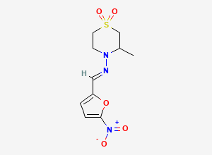 Two-dimensional chemical structure of Nifurtimox, CAS 23256-30-6