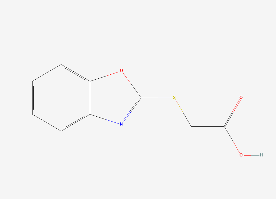 Two-dimensional chemical structure of (1,3-Benzoxazol-2-ylthio)acetic acid