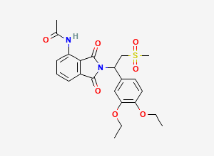 Two-dimensional chemical structure of Apremilast EP Impurity D/ rac-4’-O-Desmethyl-4’-O-ethyl Apremilast, CAS 2448678-64-4