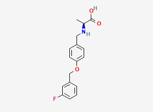 Two-dimensional chemical structure of Safinamide Impurity C/ Safinamide Benzylamino Acid (Free Base), CAS 1160513-60-9