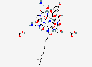 Two-dimensional chemical structure of Caspofungin Diacetate, CAS 179463-17-3