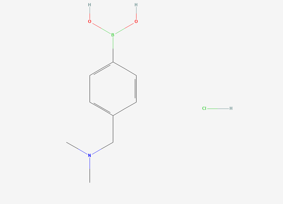 Two-dimensional chemical structure of (4-((Dimethylamino)methyl)phenyl)boronic acid hydrochloride