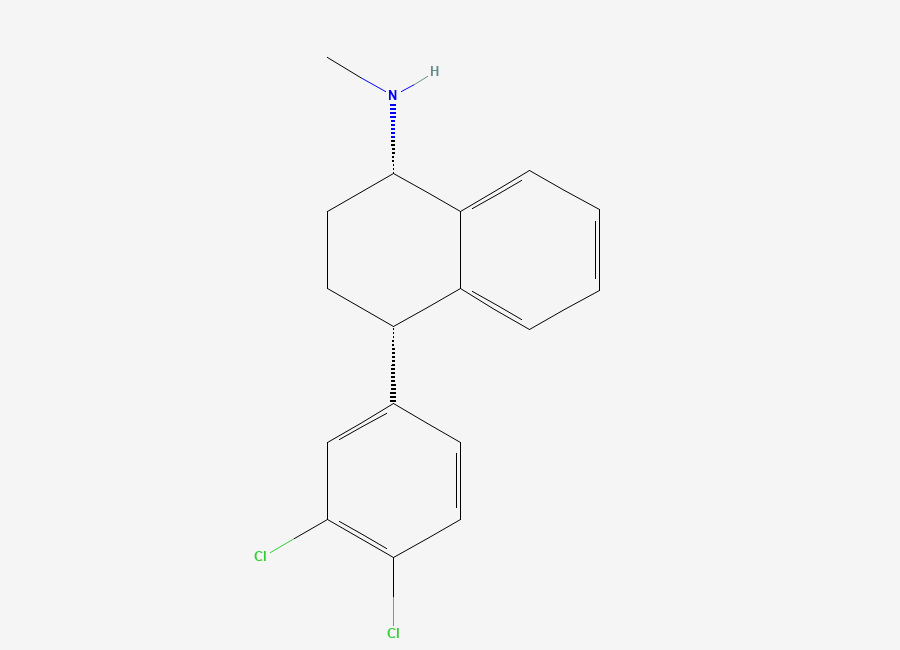 Two-dimensional chemical structure of Sertraline, CAS 79617-96-2