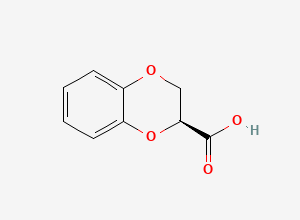 Two-dimensional chemical structure of (S)-1,4-Benzodioxane-2-carboxylic acid
