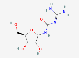 Two-dimensional chemical structure of 1-(diaminomethylidene)-3-[(3R,4S,5R)-3,4-dihydroxy-5-(hydroxymethyl)oxolan-2-yl]urea