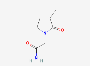 Two-dimensional chemical structure of 2-(3-Methyl-2-oxopyrrolidin-1-yl)acetamide, CAS 33996-49-5