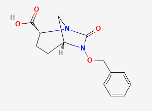 Two-dimensional chemical structure of (2R,5R)-6-(Benzyloxy)-7-oxo-1,6-diazabicyclo[3.2.1]octane-2-carboxylic acid