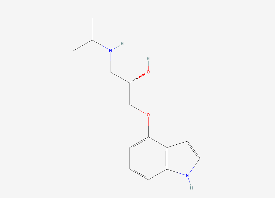 Two-dimensional chemical structure of Pindolol, CAS 26328-11-0