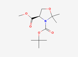 Two-dimensional chemical structure of 3-tert-butyl 4-methyl (4R)-2,2-dimethyl-1,3-oxazolidine-3,4-dicarboxylate