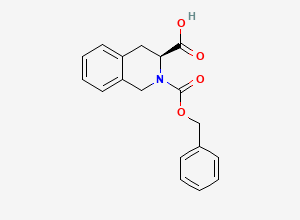 Two-dimensional chemical structure of (3S)-2-Carbobenzoxy-1,2,3,4-tetrahydroisoquinoline-3-carboxylic Acid
