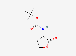 Two-dimensional chemical structure of tert-butyl N-[(3S)-2-oxooxolan-3-yl]carbamate