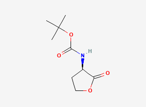 Two-dimensional chemical structure of tert-butyl N-((3R)-2-oxooxolan-3-yl)carbamate