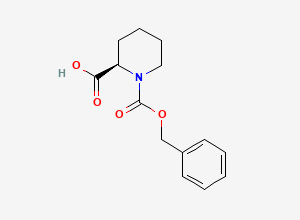 Two-dimensional chemical structure of (2R)-1-((Benzyloxy)carbonyl)piperidine-2-carboxylic acid