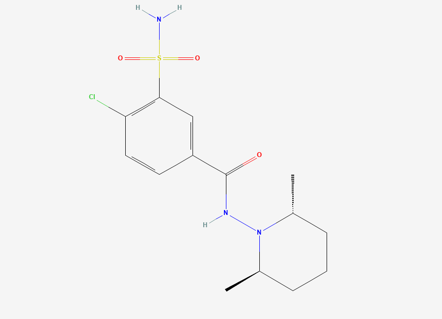 Two-dimensional chemical structure of Clopamide EP Impurity A