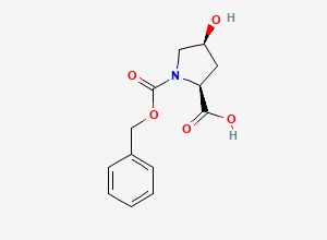 Two-dimensional chemical structure of (2S,4S)-1-((Benzyloxy)carbonyl)-4-hydroxypyrrolidine-2-carboxylic acid