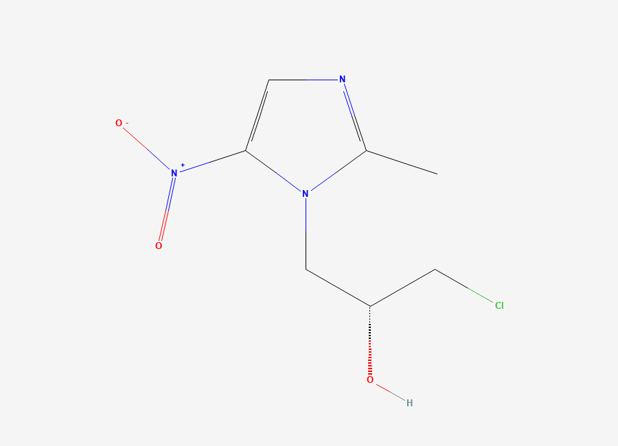 Two-dimensional chemical structure of Ornidazole, (R)-