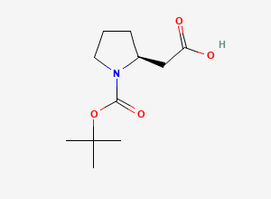 Two-dimensional chemical structure of (S)-2-(1-BOC-2-pyrrolidinyl)acetic acid