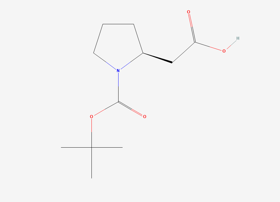 Two-dimensional chemical structure of (S)-2-(1-BOC-2-pyrrolidinyl)acetic acid
