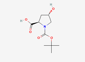 Two-dimensional chemical structure of N-Boc-4-hydroxy-D-proline, trans-