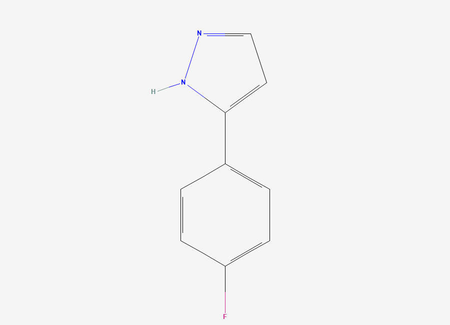 Two-dimensional chemical structure of 3-(4-Fluorophenyl)-1H-pyrazole