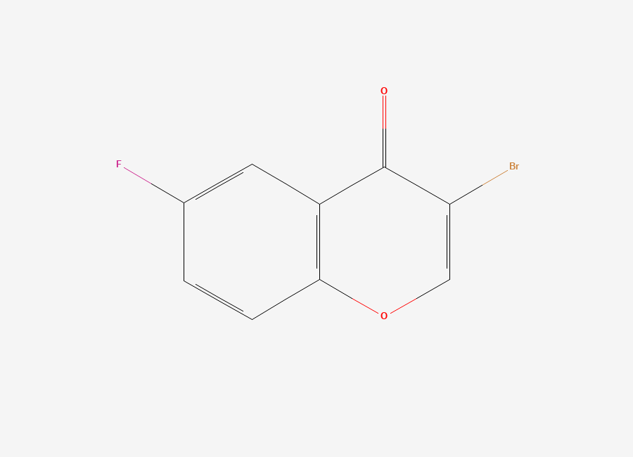 Two-dimensional chemical structure of 3-Bromo-6-fluorochromone