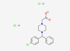 Two-dimensional chemical structure of Cetirizine EP Impurity B/ Cetirizine Acetic Acid / Levocetirizine Impurity B (2HCl salt), CAS 1000690-91-4