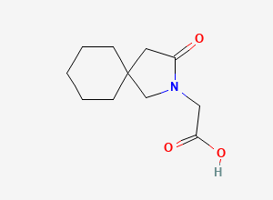 Two-dimensional chemical structure of 2-(3-oxo-2-azaspiro[4.5]decan-2-yl)acetic acid, CAS 923281-89-4