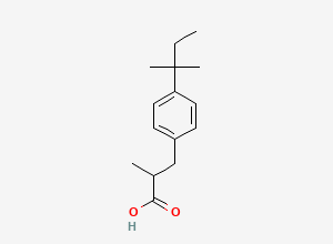 Two-dimensional chemical structure of 2-methyl-3-[4-(2-methylbutan-2-yl)phenyl]propanoic acid